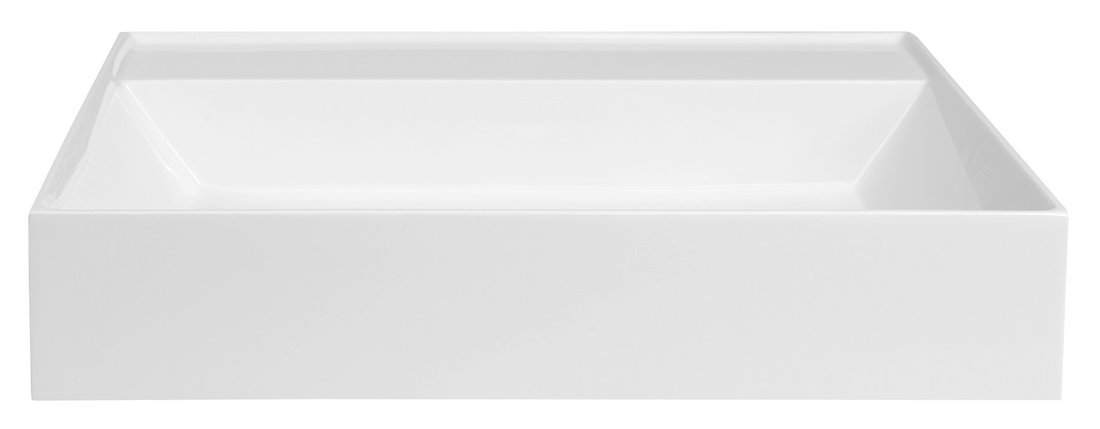GODIVA Waschtisch 58x44cm, Gussmarmor, ohne Hahnloch, weiß
