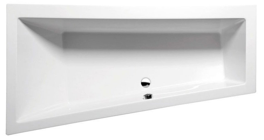 ANDRA L SLIM asymmetrische Badewanne 170x90x45cm, weiss