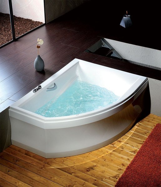 TANDEM asymmetrische Badewanne 170x130x50cm, links, weiß