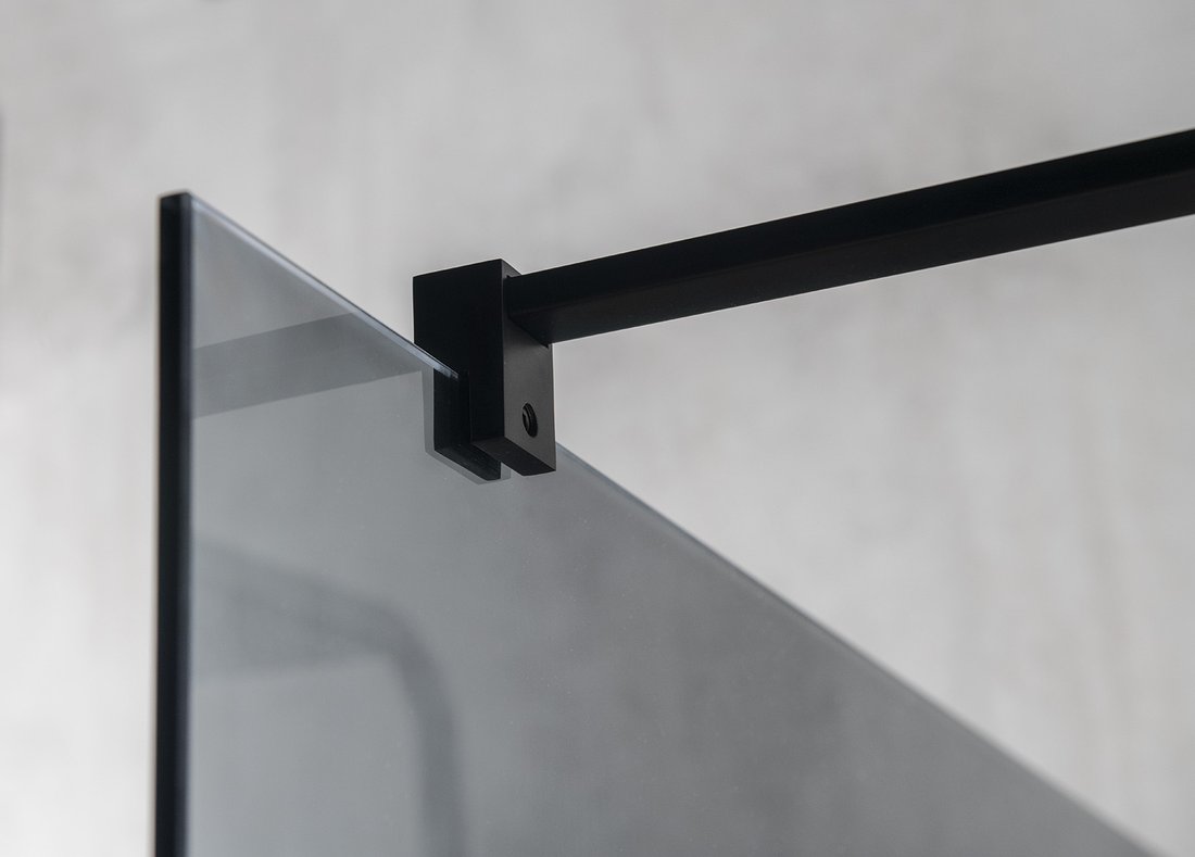 VARIO BLACK Dusch-Glasteil, freistehend, Milchglas, 1200 mm