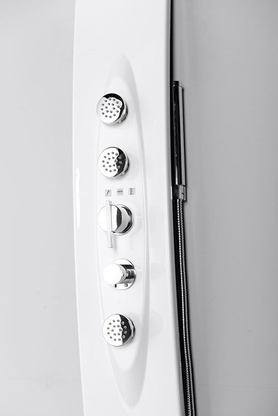 MOLA Duschpaneel 210x1300mm, mit Thermostat-Armatur, Eckmontage