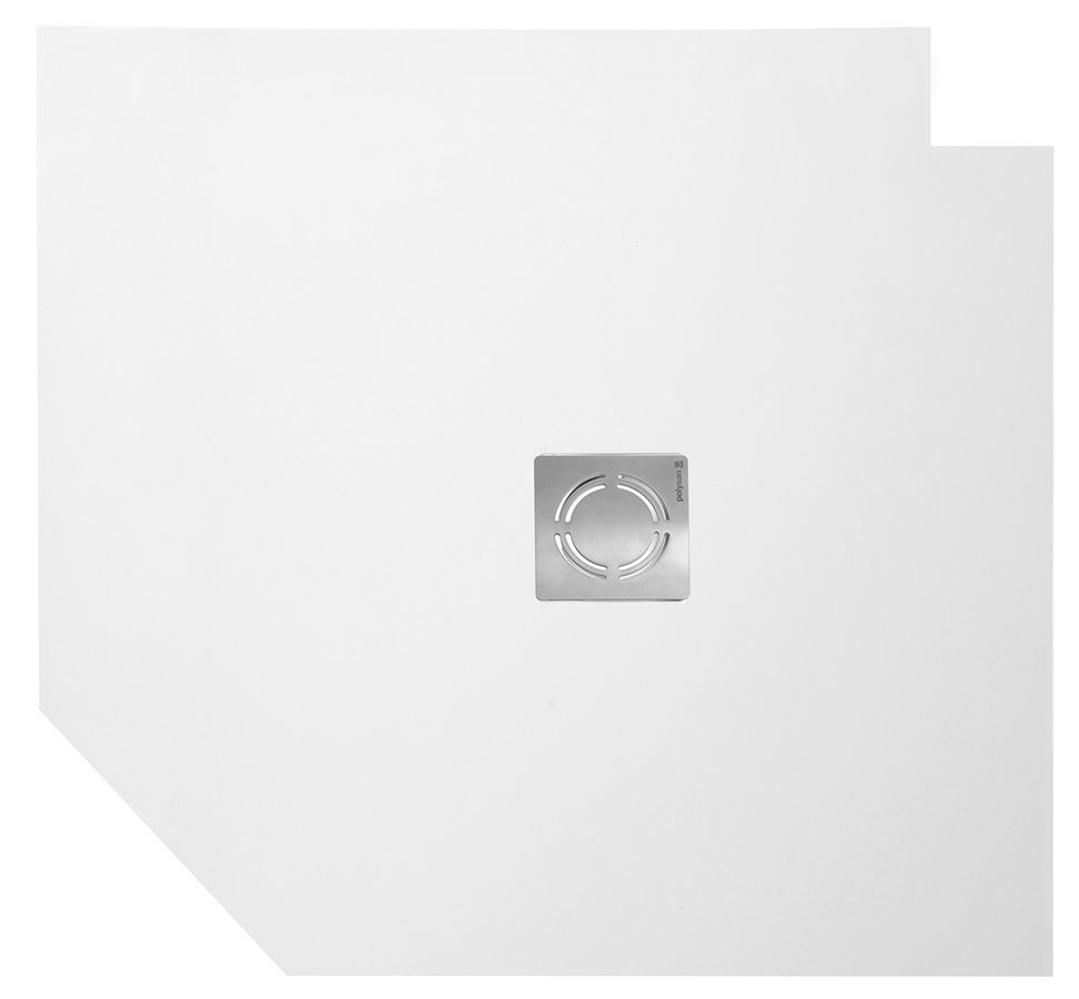 FLEXIA Gussmarmor-Duschwanne 110x100x3cm, Verkürzungsmöglichkeit