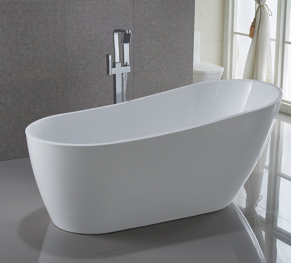 TISA Freistehende Badewanne 170x80 cm, weiß