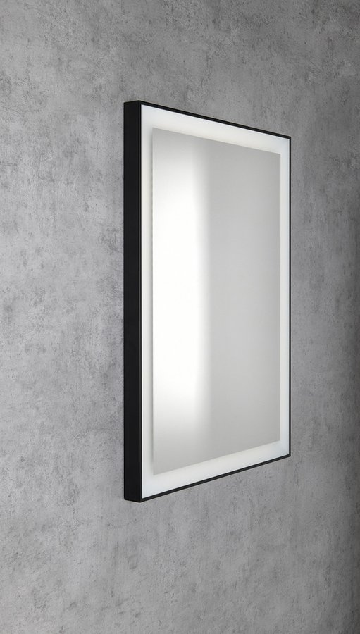 GANO Spiegel mit LED Beleuchtung 60x80cm, schwarz