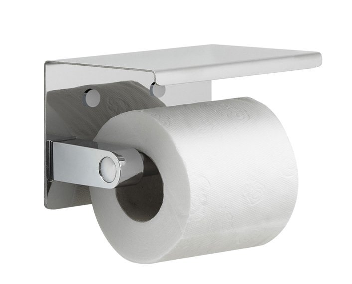 Toilettenpapierhalter mit Ablage, Chrom