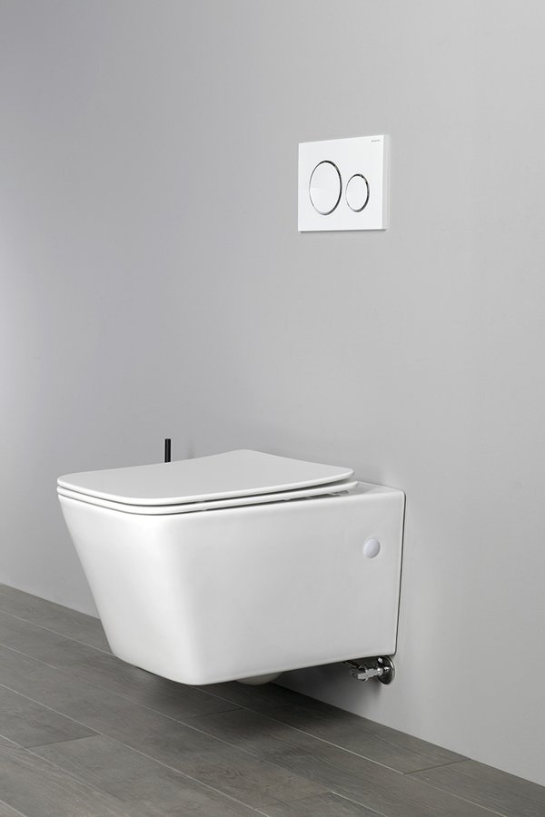 PORTO Hänge-WC, mit Armatur und Bidetdusche, Rimless,36x52 cm, weiss