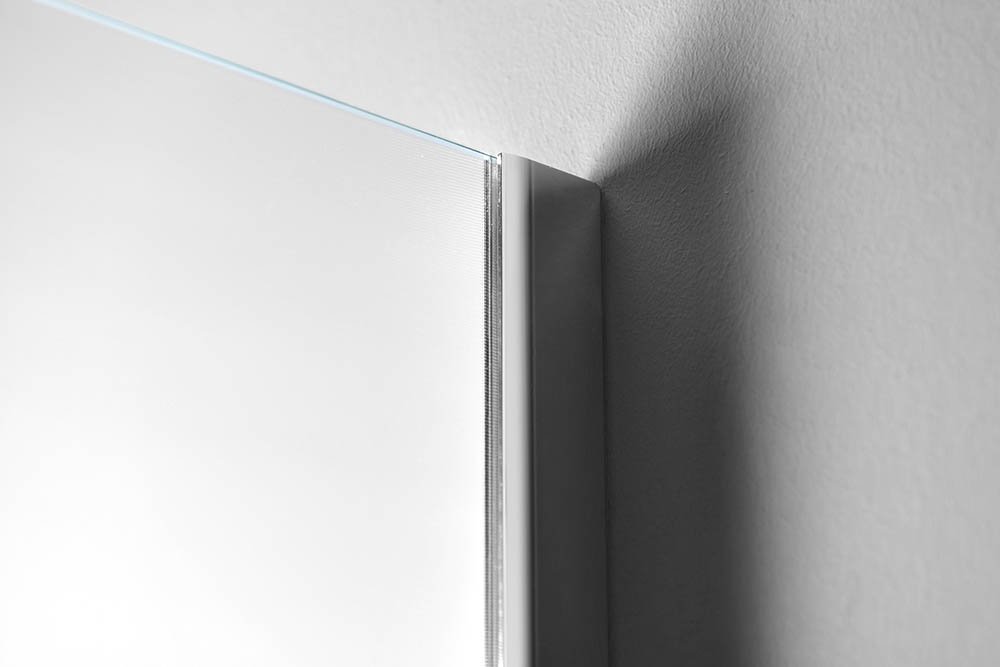 WALK-IN Glaswand für Wandmontage mit Stütze, 1-teilig, 1000 mm, Milchglas
