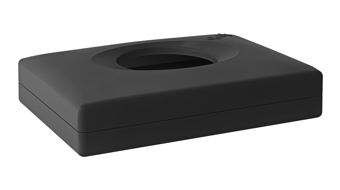 COLORED Hygienebeutel-Behälter, 13,5x9,5x3,2cm, ABS, schwarz matt