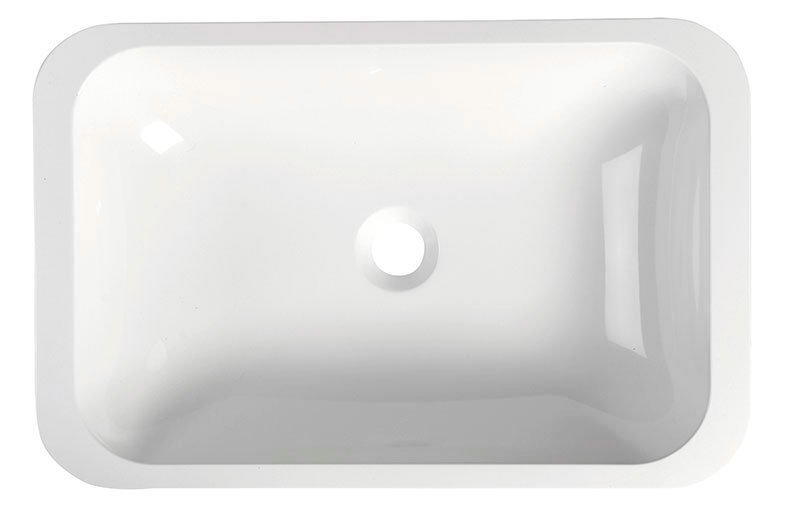 JAPURA Gussmarmor-Waschtisch 55x36cm, weiß
