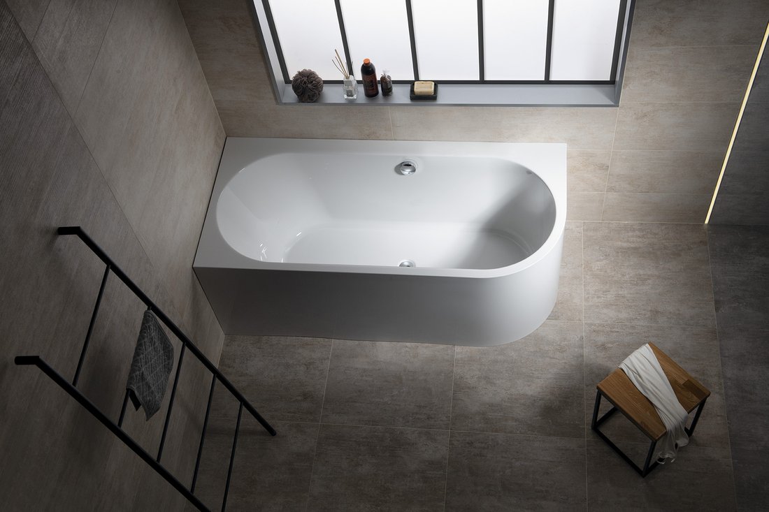 ASTRA L MONOLITH asymmetrische Badewanne 160x75x60cm, weiß