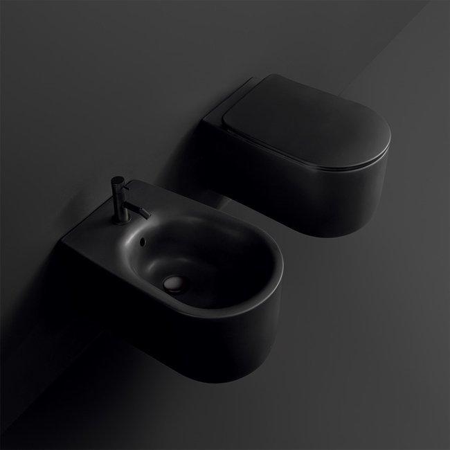 NOLITA Hänge-WC, Rimless, 35x55 cm, schwarz matt