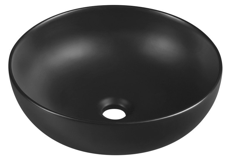RONDANE Keramik-Waschtisch, Durchmesser 41x14 cm, zum Aufsetzen, schwarz matt