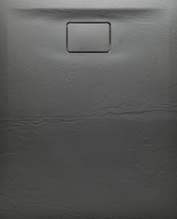 ACORA Duschwanne aus gegossenem Marmor, 120x80x2,9cm, Rechteck, grau, Steind