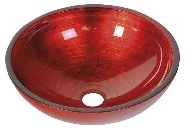 MURANO ROSSO IMPERO Glaswaschbecken rund, 40x14cm, rot