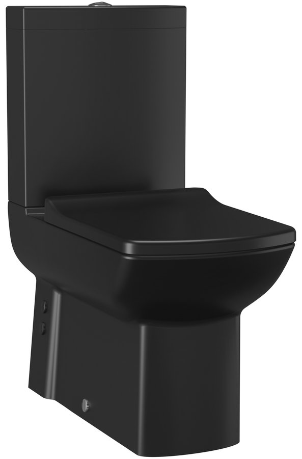 LARA Kombi-WC, Abgang senkrecht/waagerecht, Spülgarnitur, schwarz matt