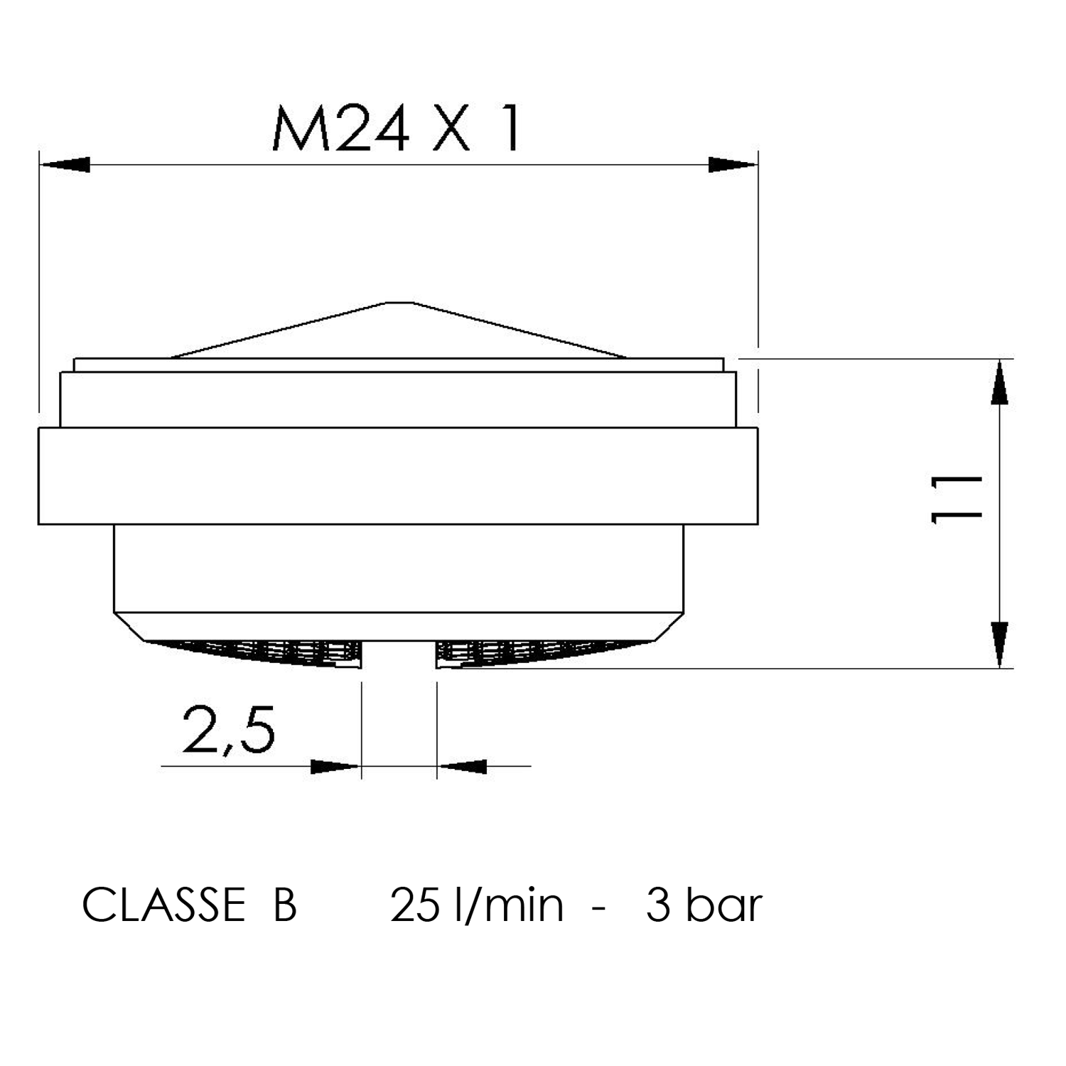 Perlator, Außengewinde M24x1, Kunststoff