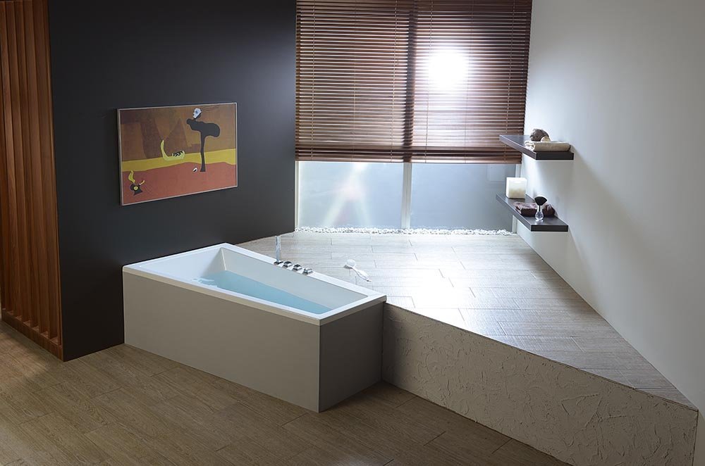 ANDRA L asymmetrische Badewanne 180x90x45cm, links, weiß