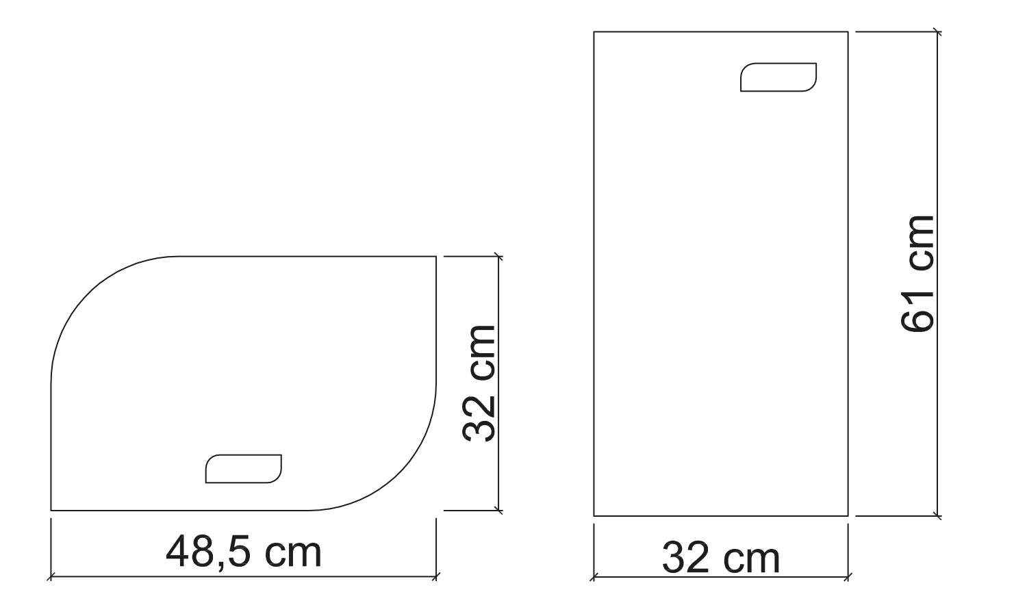 VELA Wäschekorb 48,5x61x32cm, grau