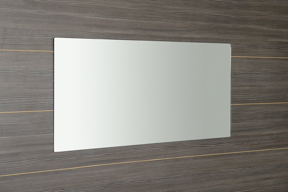 PLAIN Spiegel mit Sicherheits-Ecke 120x60cm, abgerundete Ecken, ohne Haken