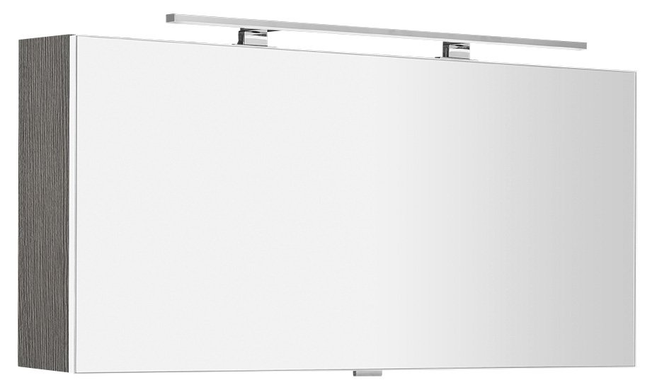 CLOE Spiegelschrank mit LED Beleuchtung, 120x50x18cm, Silbereiche