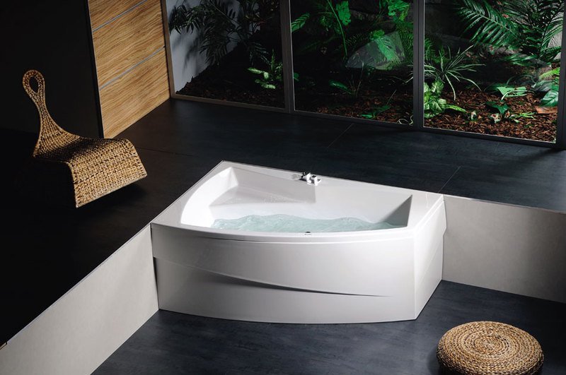 EVIA L 160 asymmetrische Badewanne 160x100x47cm, links, weiß
