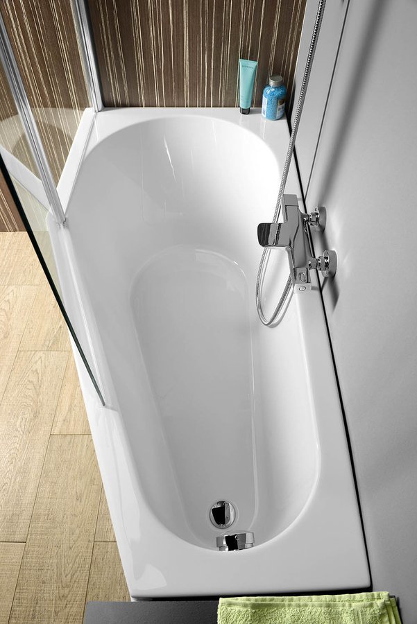 TIGRA asymmetrische Badewanne 150x75x46cm, rechts, weiß