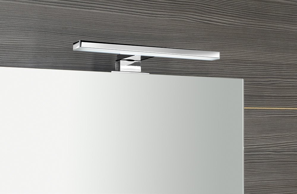 RIWA Spiegelschrank mit LED Beleuchtung, 50x70x17cm, weißer Glanz