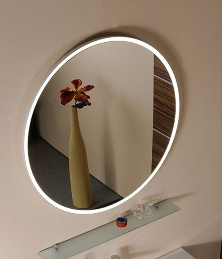 FLOAT LED beleuchteter Spiegel, Durchmesser 60cm, weiß