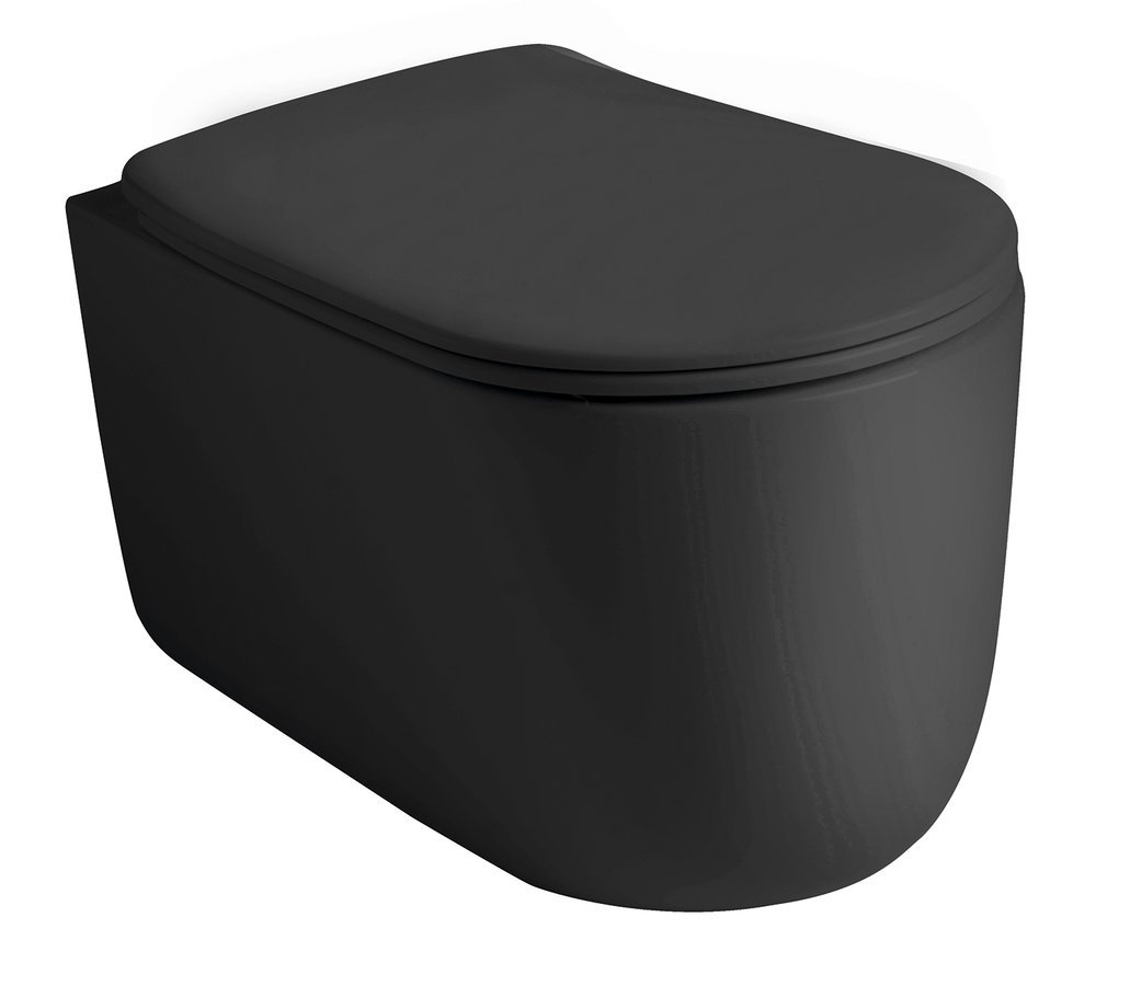 NOLITA Hänge-WC, Rimless, 35x55 cm, schwarz matt