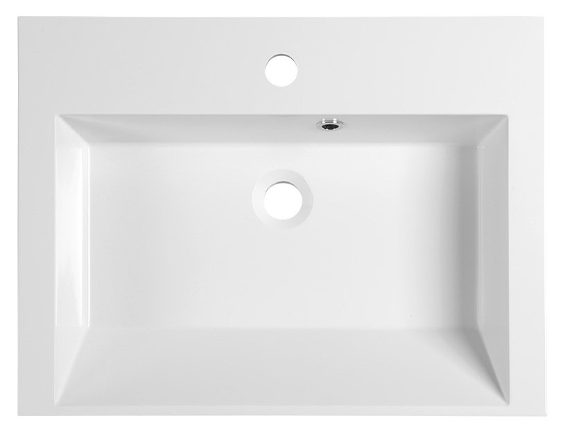 ORINOKO Gussmarmor-Waschtisch 60x15x45cm, weiß
