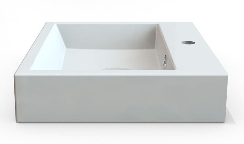 ORINOKO Gussmarmor-Waschtisch 50x10x42cm, weiß
