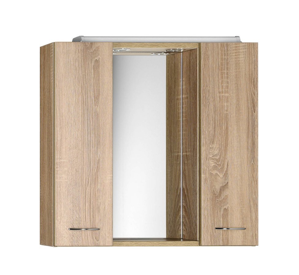 ZOJA/KERAMIA FRESH Spiegelschrank mit LED Beleuchtung, 70x60x14cm, Platineiche