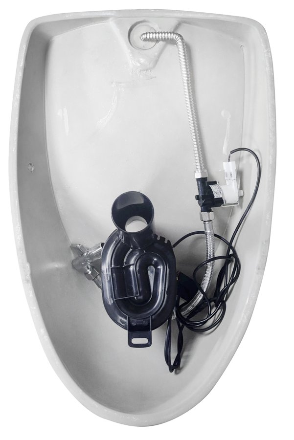 DYNASTY Urinal mit automatischer Spülung 6V DC, verdeckter Wasseranschluss, 39x58 cm