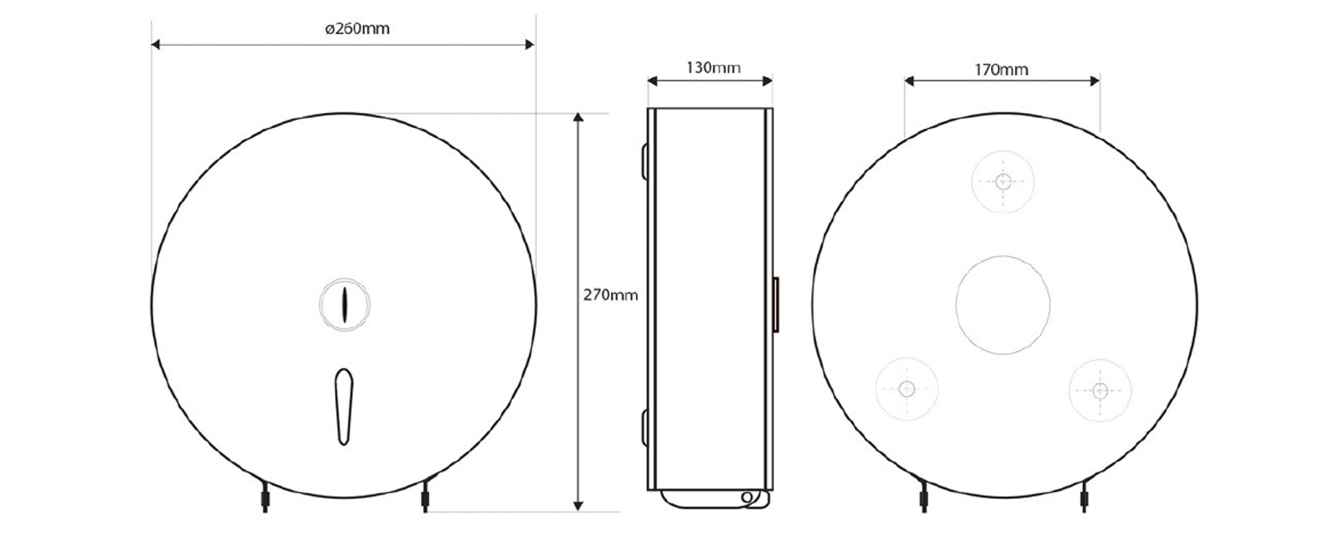 Toilettenpapierspender 260x270x130 mm, polierter Edelstahl