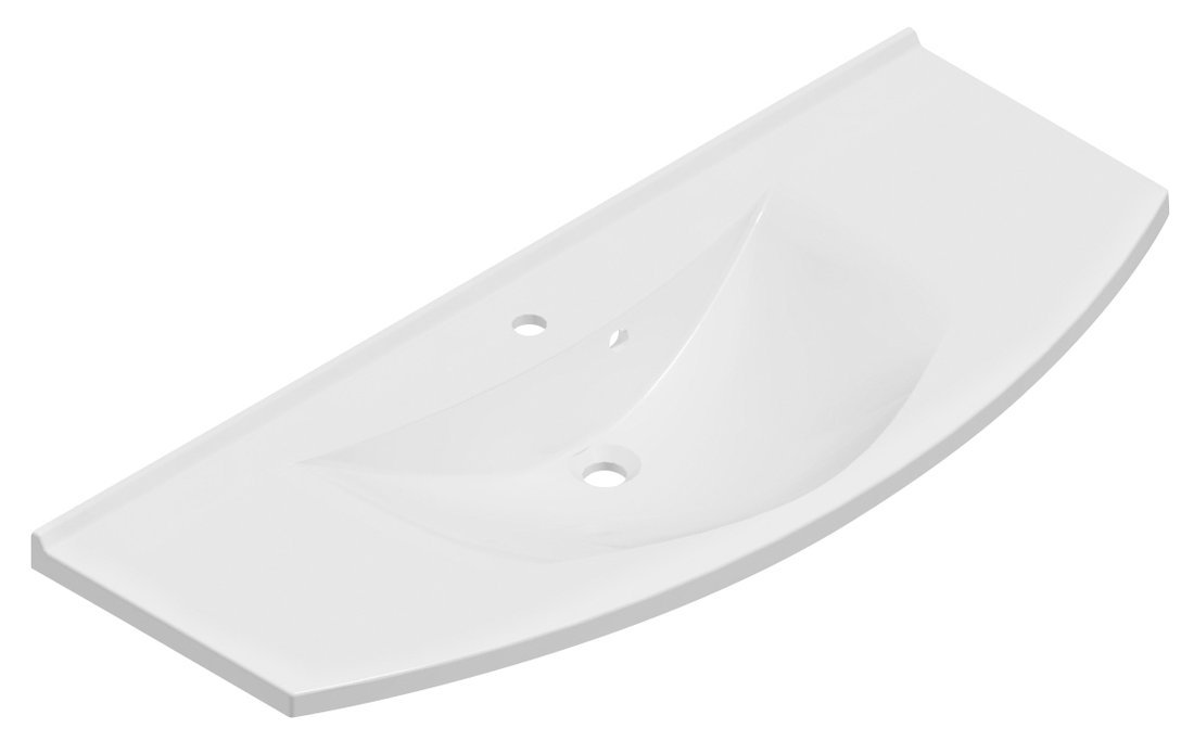 ARAS Gussmarmor-Waschtisch 120x50,5cm, weiß