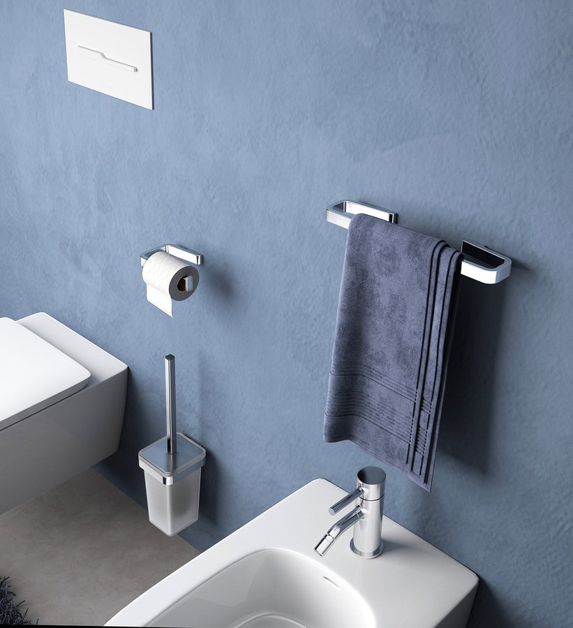 SAMOA WC-Bürste zum Einhängen, Chrom/Milchglas