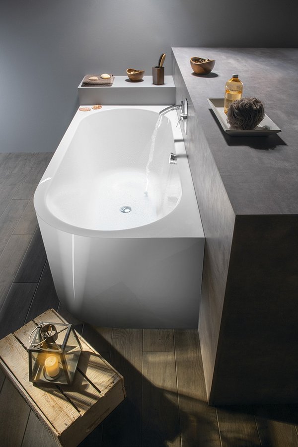 VIVA L MONOLITH asymmetrische Badewanne 170x75x60cm, weiß