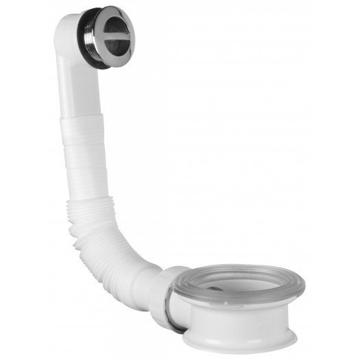 Überlaufgarnitur für Waschbecken mit Abstandhalter, Gitter ABS/Chrom