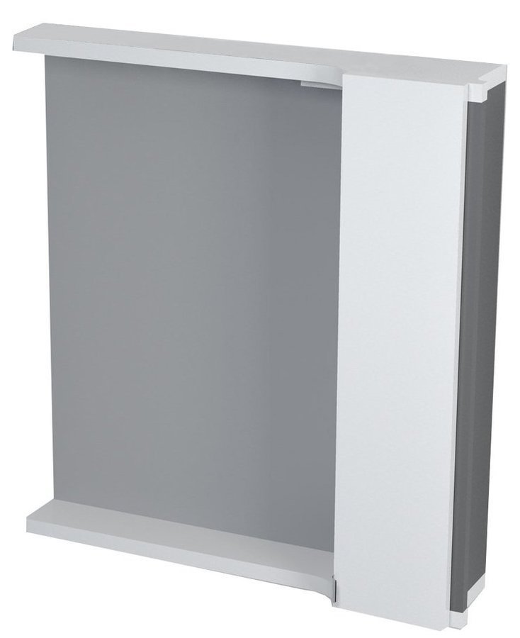 PULSE Spiegelschrank mit LED beleuchtung 2x3W, 75x80x17 cm, rechts, weiß/Anthraz (PU078P)
