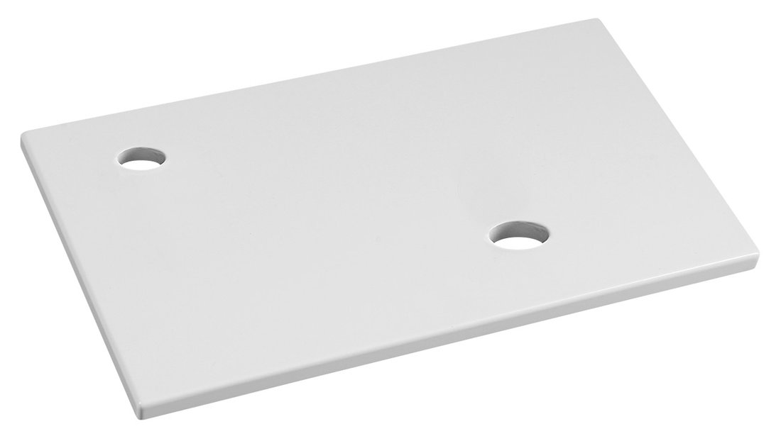 MINOR Waschtischplatte 40x22,5cm, Waschtischarmatur links, Gussmarmor, weiß