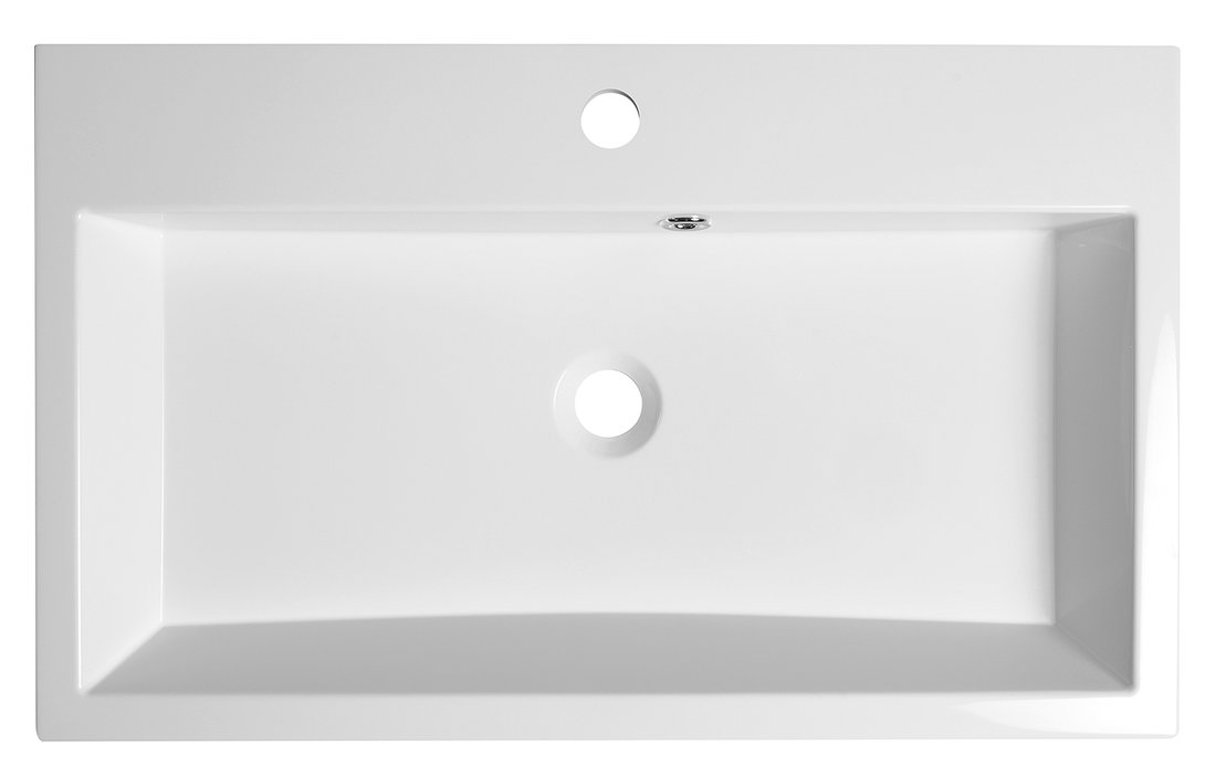 ORINOKO Gussmarmor-Waschtisch 70x10x42cm, weiß