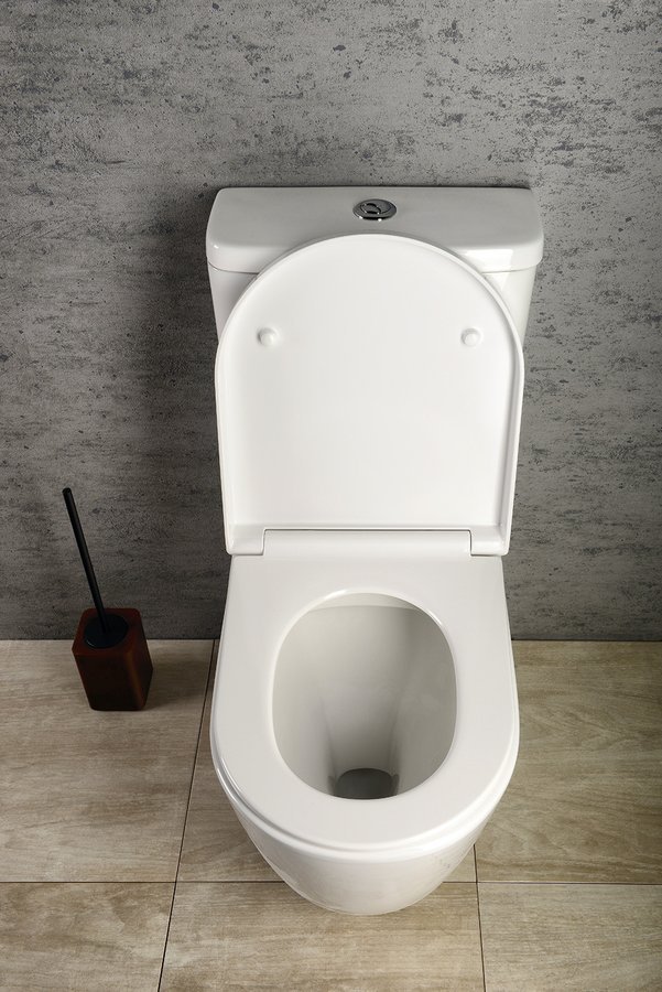 TURKU RIMLESS Kombi WC erhöht, Abgang senkt./waager.