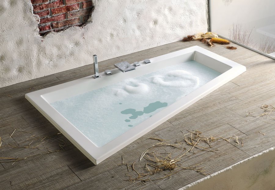 TRIANGL L asymmetrische Badewanne 180x120x50cm, links, weiß