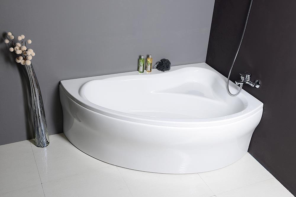 ORAVA Badewanne 150x90x38cm ohne Füße, rechts, weiß