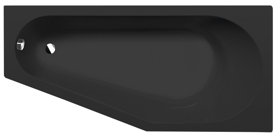 TIGRA R asymmetrische Badewanne 170x80x46cm, rechts, schwarz matt