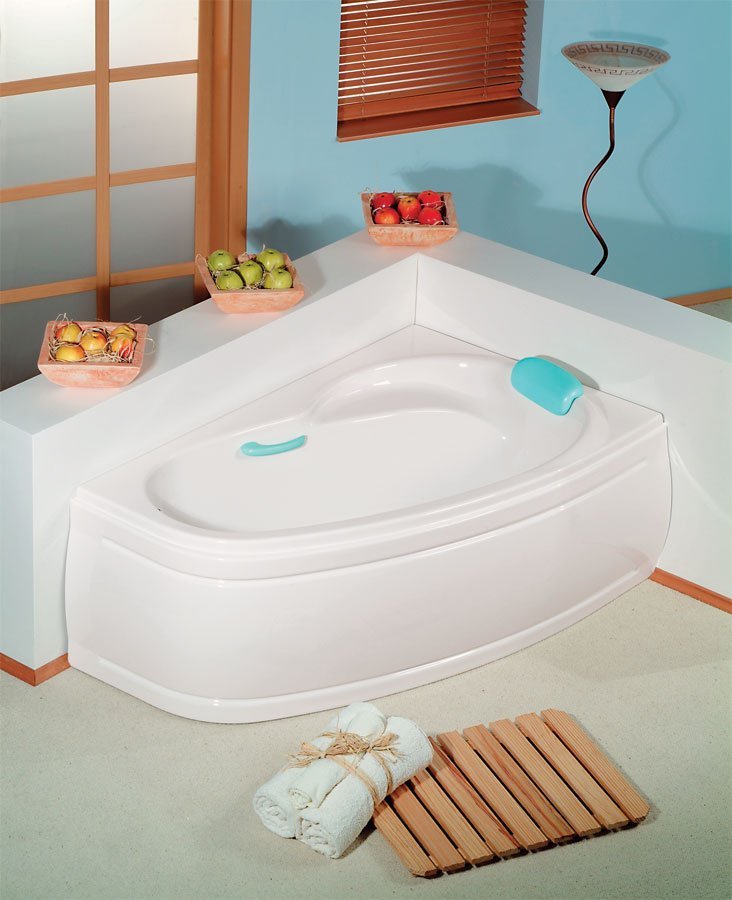 NAOS R asymmetrische Badewanne 158x100x43cm, rechts, weiß