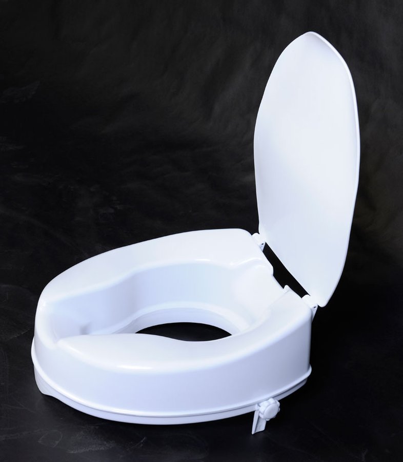 Erhöhter WC-Sitz 10 cm, ohne Haltegriffe, weiß