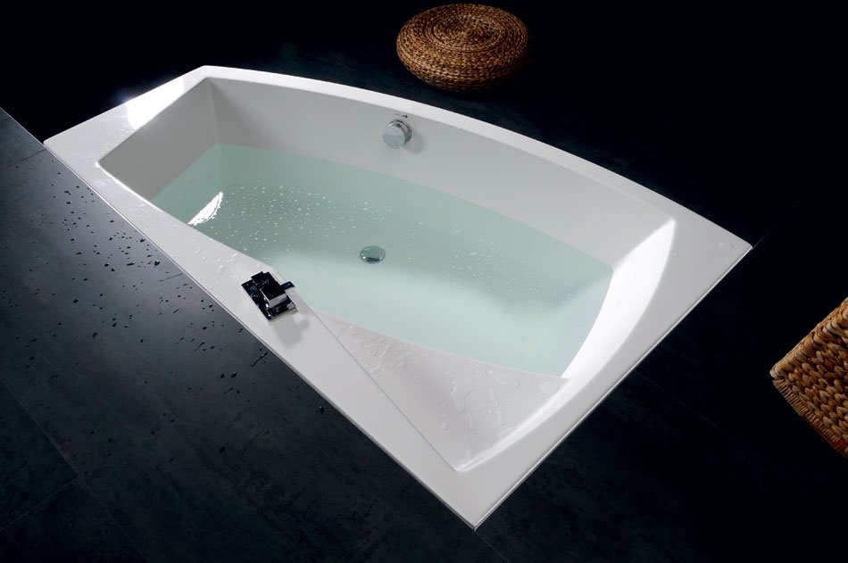 EVIA R asymmetrische Badewanne 160x100x47cm, rechts, weiß