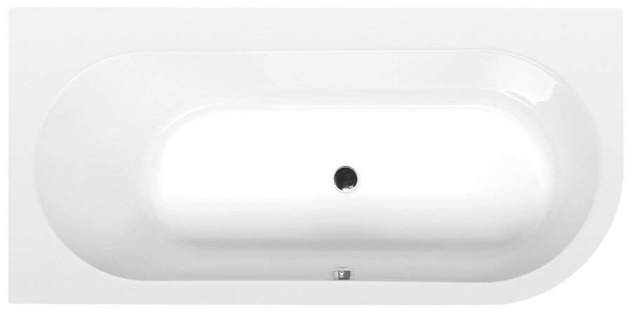ASTRA L SLIM asymmetrische Badewanne 165x80x48cm, weiß
