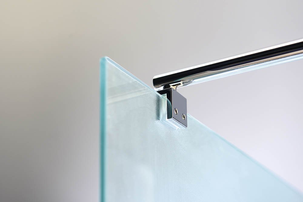 WALK-IN Glaswand für Wandmontage mit Stütze, 1-teilig, 900 mm, Milchglas